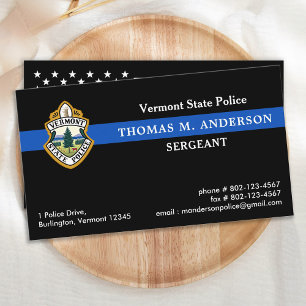 Police Thin Blue Line Custom Logo Law Enforcement Business Card
