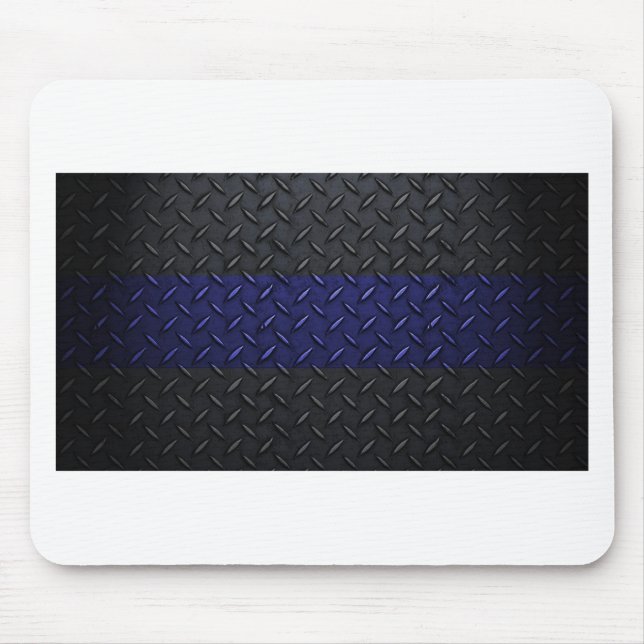 Police Thin Blue Line Diamond Plate Mouse Mat (Front)