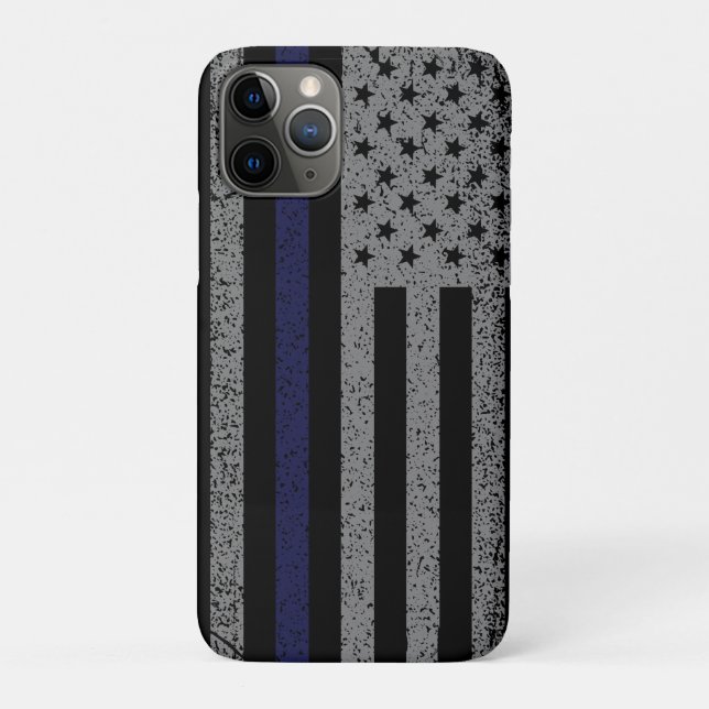 Police Thin Blue Line Flag Case-Mate iPhone Case (Back)