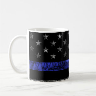 Police Thin Blue Line Flag Coffee Mug
