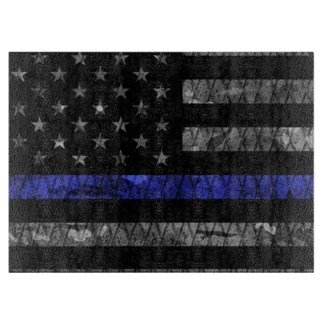 Police Thin Blue Line Flag Cutting Board (Front)