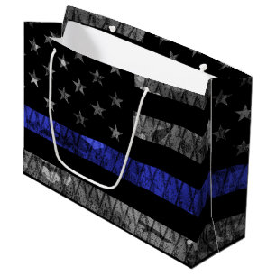 Police Thin Blue Line Flag Large Gift Bag