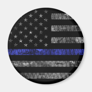 Police Thin Blue Line Flag Magnet