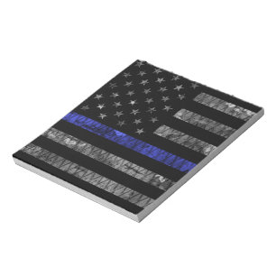 Police Thin Blue Line Flag Notepad