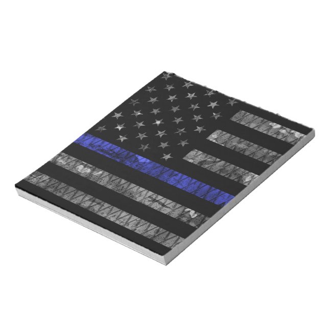 Police Thin Blue Line Flag Notepad (Rotated)
