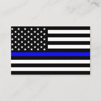 police thin blue line flag usa united states ameri business card