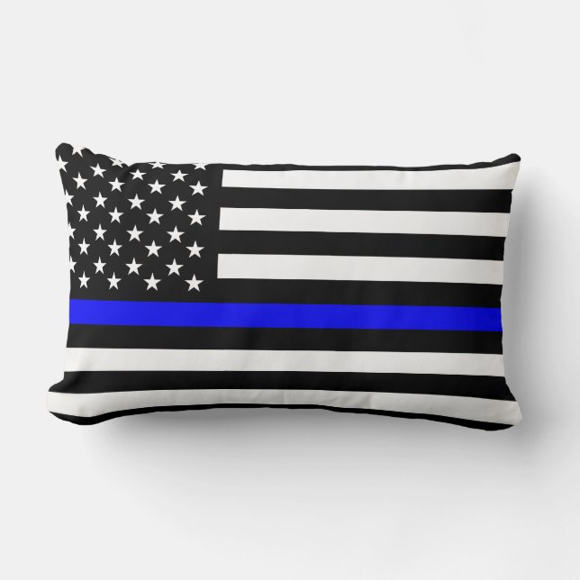 police thin blue line flag usa united states ameri lumbar cushion (Front)