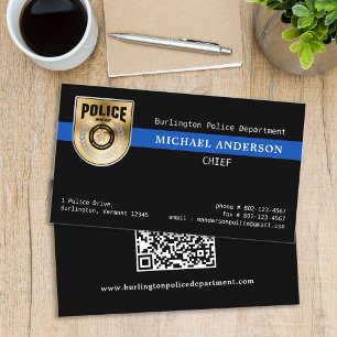 Police Thin Blue Line Law Enforcement Custom Logo Business Card