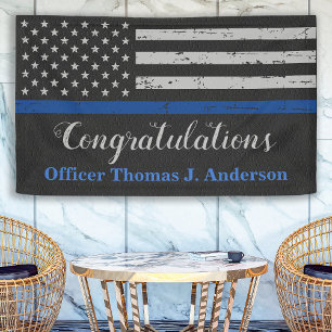 Police Thin Blue Line Law Enforcement Graduation Banner