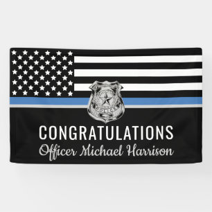 Police Thin Blue Line Law Enforcement Graduation Banner