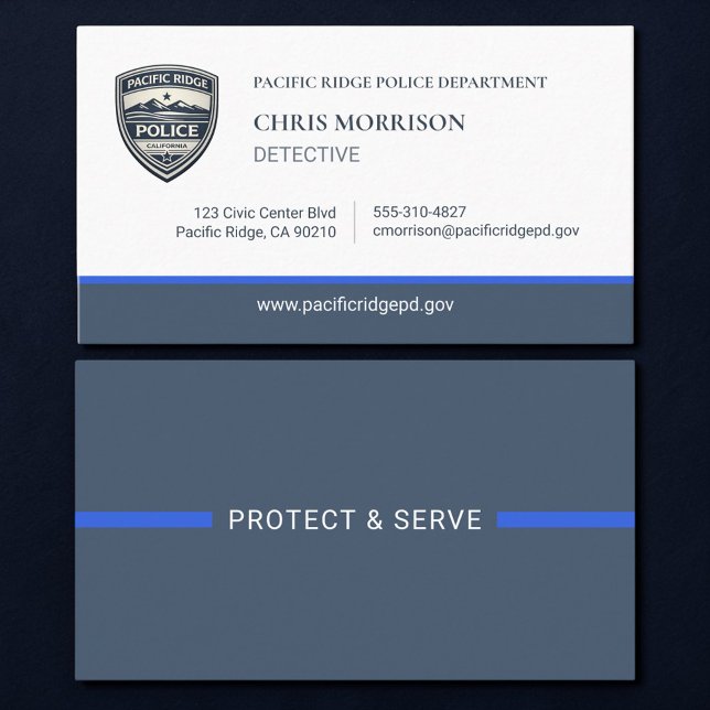Police Thin Blue Line Logo Business Card (Creator Uploaded)