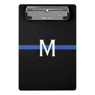 Police Thin Blue Line Monogram Mini Clipboard