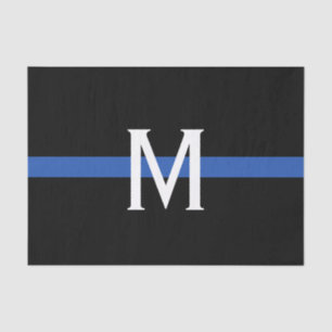 Police Thin Blue Line Monogram Tissue Paper