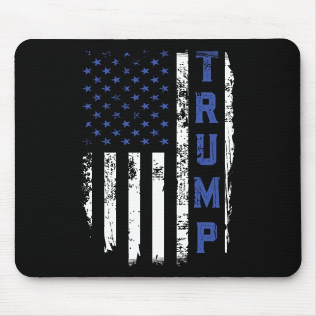Police Thin Blue Line Republican Cop Usa Flag  Mouse Mat (Front)