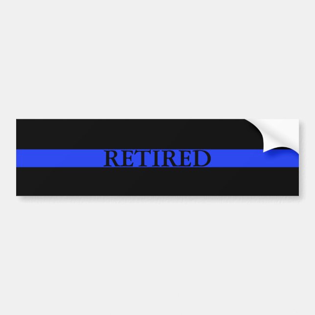 Police Thin Blue Line Retired Bumper Sticker (Front)