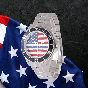 Police Thin Blue Line US Flag Retirement Watch