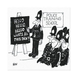 Police Training School. Funny Cartoon Illustration Canvas Print