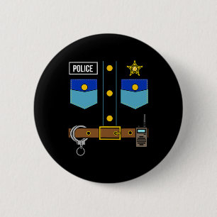 Police Uniform Costume Cool Easy Halloween Police  6 Cm Round Badge