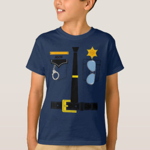  Police Uniform Costume Halloween Kids  T-Shirt