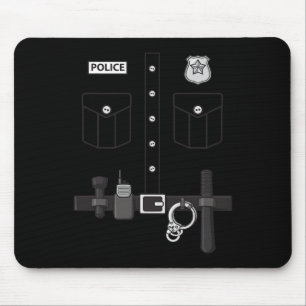 Police Uniform Halloween Kids Boys 1 Mouse Mat
