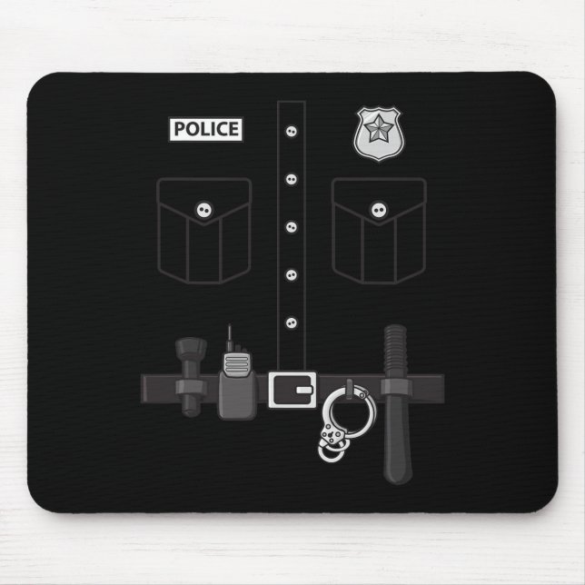 Police Uniform Halloween Kids Boys 1 Mouse Mat (Front)