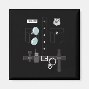 Police Uniform Halloween Kids Boys Magnet