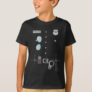 Police Uniform Halloween Kids Boys  T-Shirt