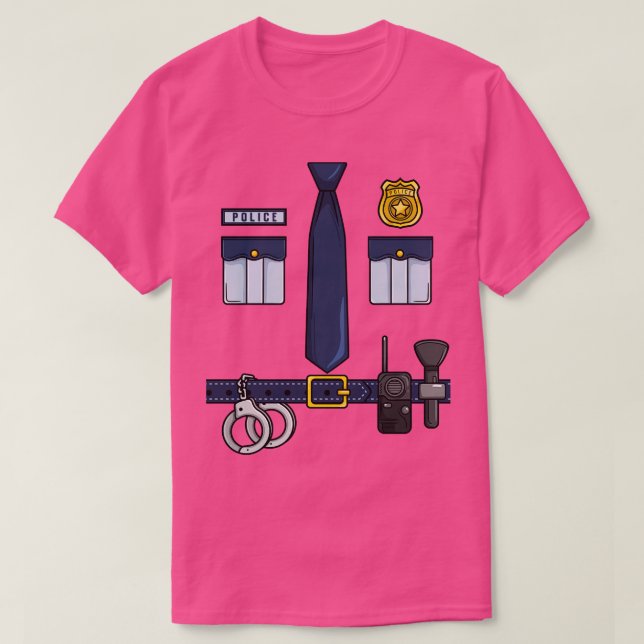 Police Uniform Halloween T-Shirt (Design Front)