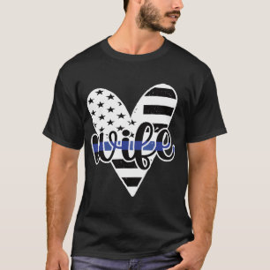 Police Us Flag Proud Police Officer Blue Line T-Shirt