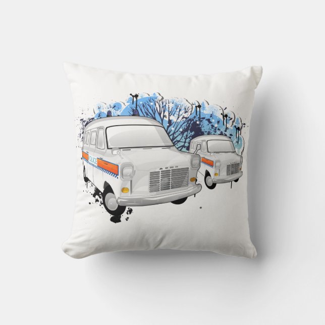 Police Van retro Cushion (Front)