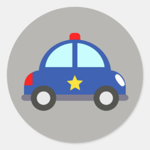 Police vehicle classic round sticker