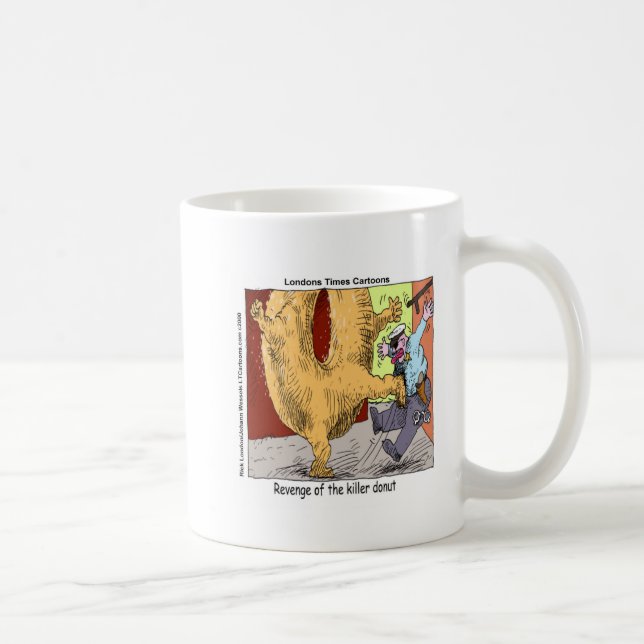 Police Vs Doughnut Funny Cartoon Coffee Mug (Right)