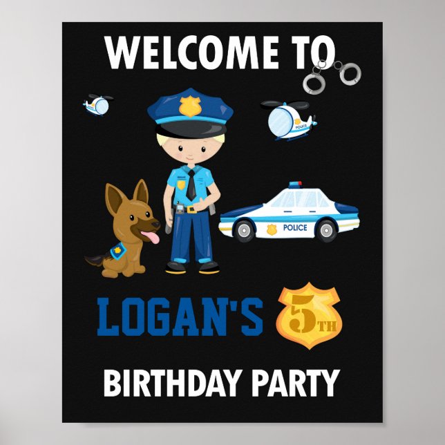Police welcome party sign K9 Police dog (Front)
