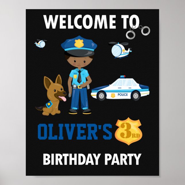 Police welcome party sign Police party decoration (Front)