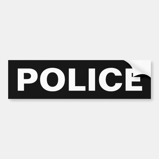 POLICE - White Logo Emblem Bumper Sticker (Front)