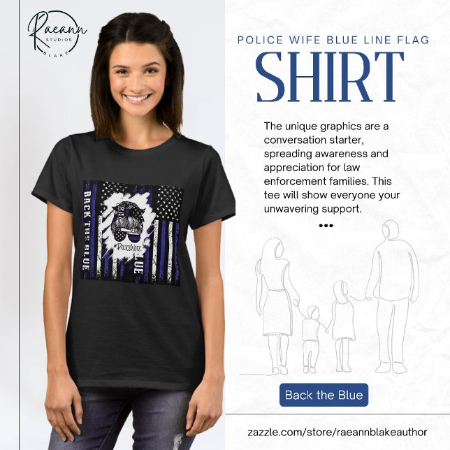 Police Wife Blue Line Flag T-Shirt (Creator Uploaded)