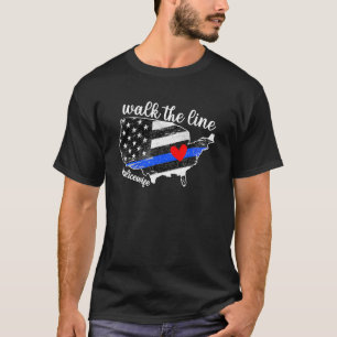 Police Wife Of A Police Officer Wife American Flag T-Shirt