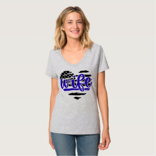 Police Wife Thin Blue Line Heart Women's T-shirt