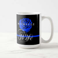 Police Wife Thin Blue Line Rose Custom Name