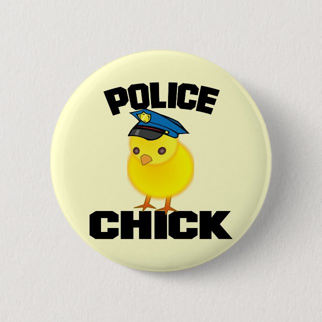 Police Woman 6 Cm Round Badge (Front)