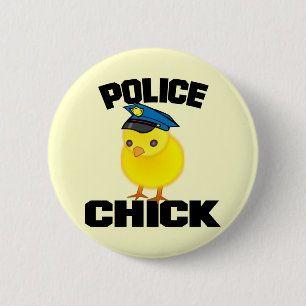 Police Woman 6 Cm Round Badge
