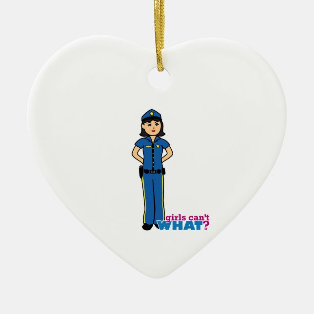 Police Woman - Medium Ceramic Tree Decoration (Front)