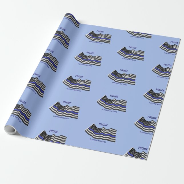 Police Wrapping Paper (Unrolled)