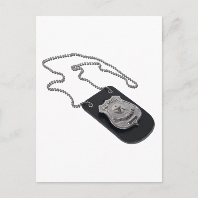 PoliceBadgeLeatherHolder120911 Postcard (Front)