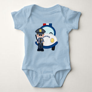 Policeman and car baby bodysuit