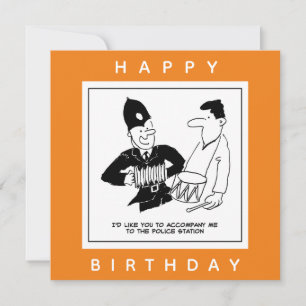 Policeman asks Man to accompany him￼ Cartoon Card