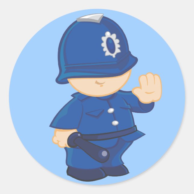 Policeman Classic Round Sticker (Front)