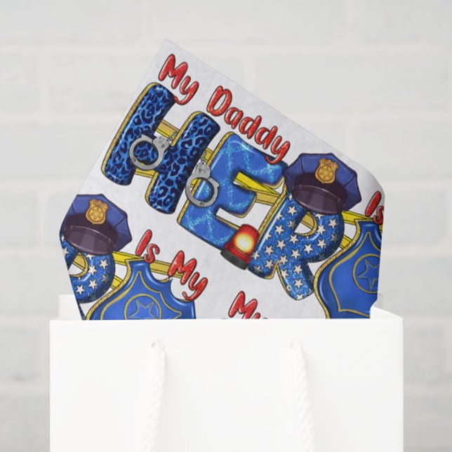 Policeman Daddy Hero  Tissue Paper (Gift Bag)