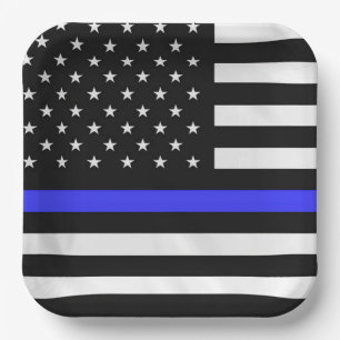 Policeman Flag Paper Plate