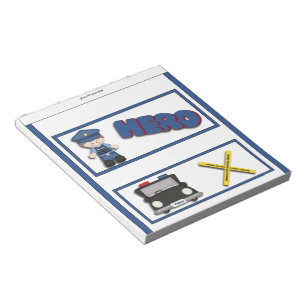 Policeman Hero Kids Candy Bar Wrapper Party Favour Notepad